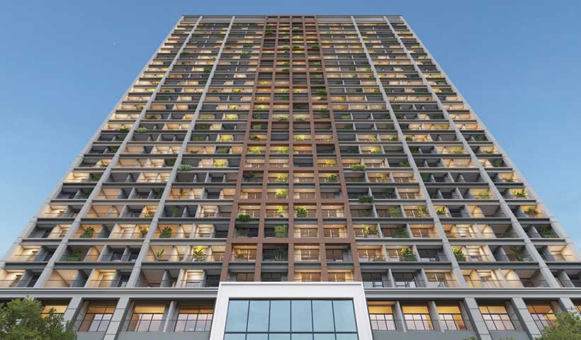 Detalhe da fachada – Perspectiva ilustrada