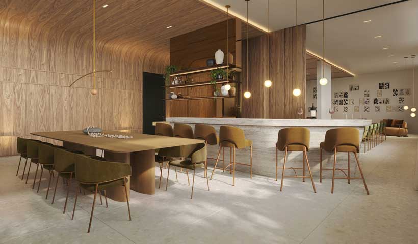 Espaço gourmet – Perspectiva ilustrada