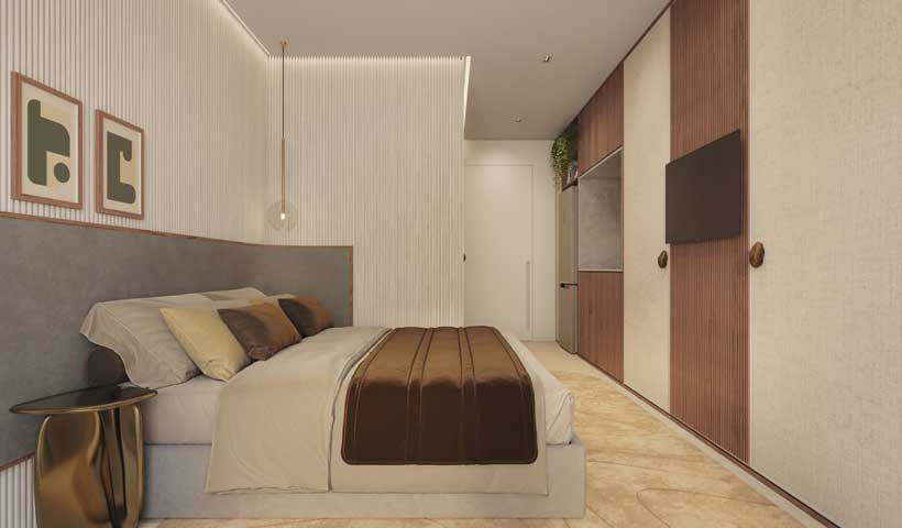 Perspectiva ilustrada do apto. studio de 23 m² - Final 05