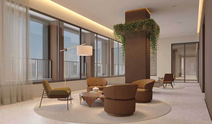 Lounge rooftop – Perspectiva ilustrada