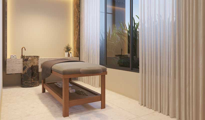 Sala de massagem – Perspectiva ilustrada