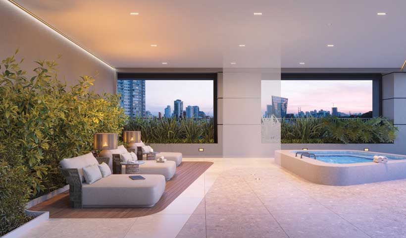 Spa coberto com descanso – Perspectiva ilustrada